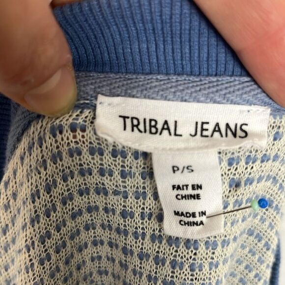 Light Blue Tribal Jeans Sweater - Picture 6 of 6